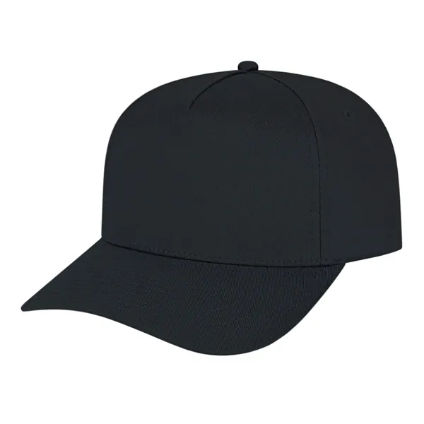 Medium profile five panel structured cap with a modified flat visor... from ASI 43792 Cap America Inc