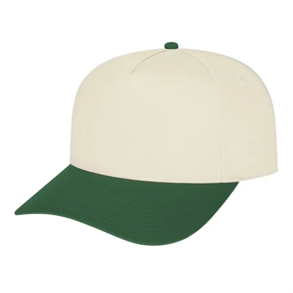 Medium profile five panel structured cap with a modified flat visor... from ASI 43792 Cap America Inc