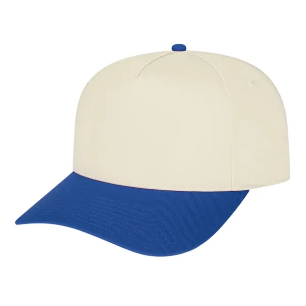 Medium profile five panel structured cap with a modified flat visor... from ASI 43792 Cap America Inc