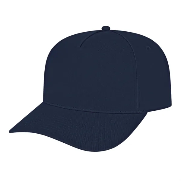 Medium profile five panel structured cap with a modified flat visor... from ASI 43792 Cap America Inc