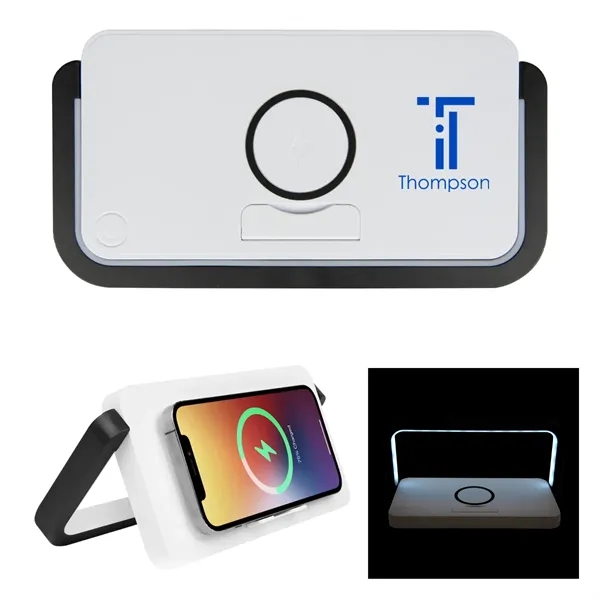 Desktop LED reading lamp and 10W wireless charger and adjustable phone... from ASI 61125 Hit Promotional Products / Hit®