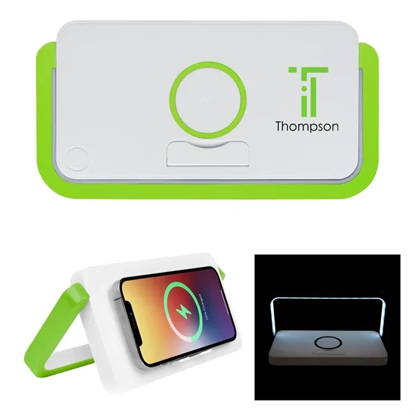 Desktop LED reading lamp and 10W wireless charger and adjustable phone... from ASI 61125 Hit Promotional Products / Hit®