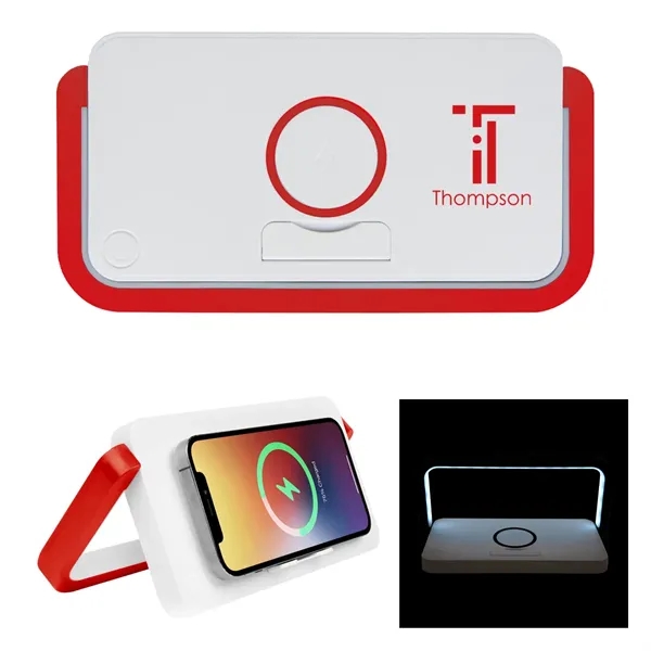 Desktop LED reading lamp and 10W wireless charger and adjustable phone... from ASI 61125 Hit Promotional Products / Hit®