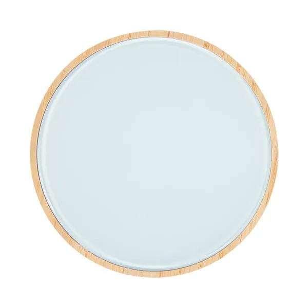 Glass and bamboo wireless charger with 10W output, QI compatibility, LED... from ASI 61125 Hit Promotional Products / Hit®