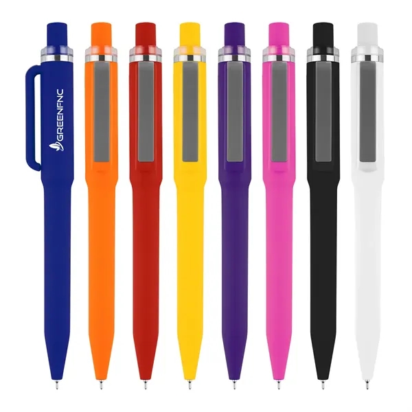 rABS constructed plunger action pen with smooth rubberized finish.... from ASI 61125 Hit Promotional Products / Hit®