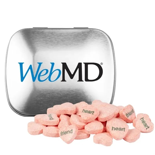 Domed tin - imprinted conversation hearts.... from ASI 44900 NC Custom (CI/Lanco)