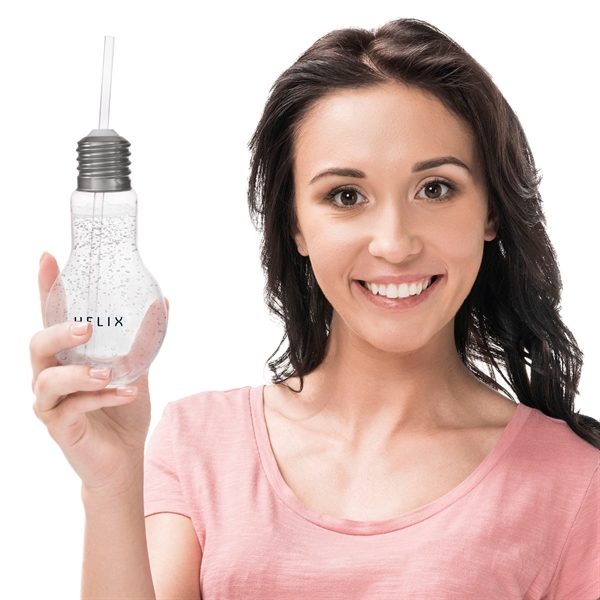 16 oz. light bulb shaped cup with straw and screw-on metal... from ASI 42016 Brighter Promotions Inc / Chemical Light™