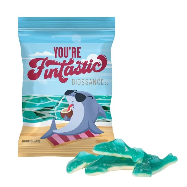4 oz. Full Color Digibag™ with Gummy Sharks... from ASI 44900 NC Custom (CI/Lanco) / Chocolate Inn