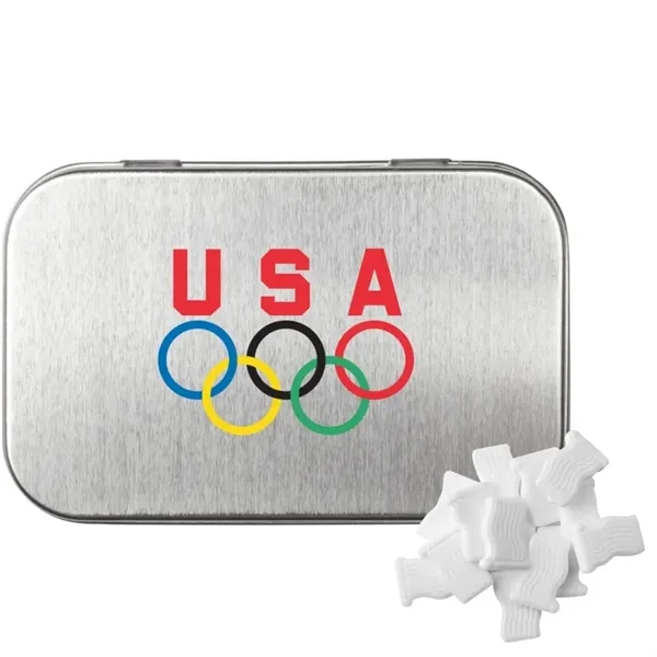 Rectangular Tin with American Flag Shaped Mints... from ASI 44900 NC Custom (CI/Lanco) / Chocolate Inn