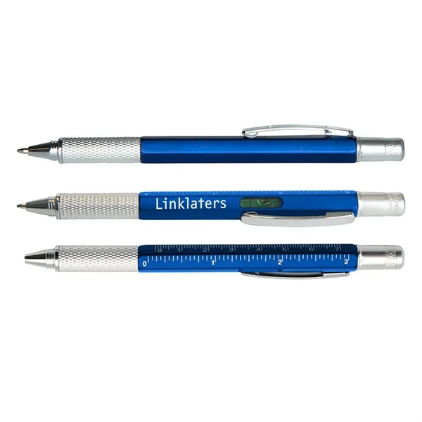 This twist-action, tool equipped ballpoint pen features a silver barrel with... from ASI 52710 Lincoln Line