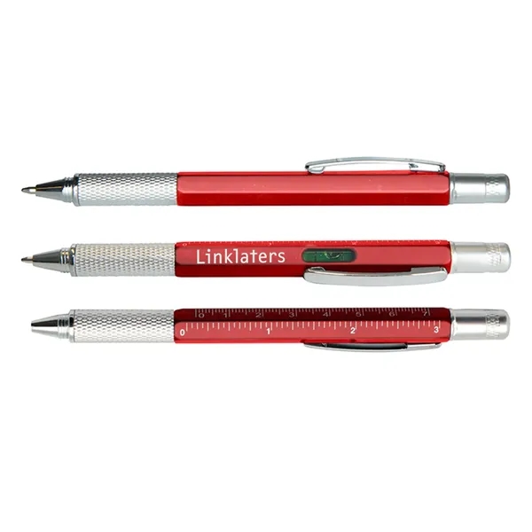 This twist-action, tool equipped ballpoint pen features a silver barrel with... from ASI 52710 Lincoln Line