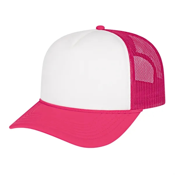 Medium profile five panel structured cap with a modified flat visor... from ASI 43792 Cap America Inc