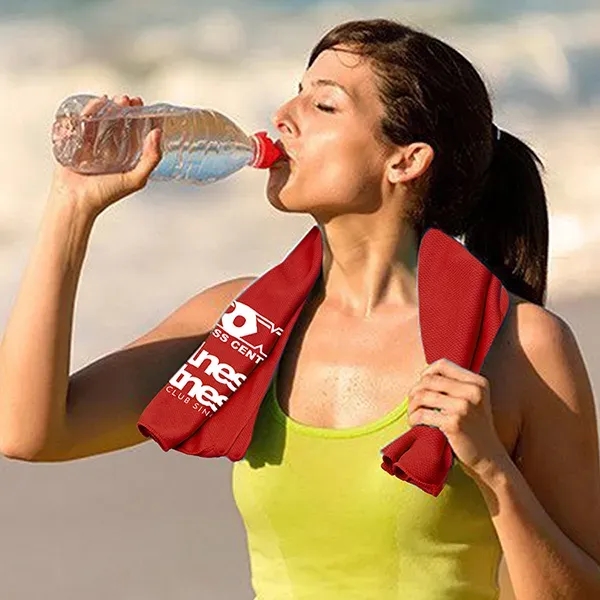 12" x 32" cooling towel made from 100% eco-friendly microfiber polyester.... from ASI 62660 Innovation Line