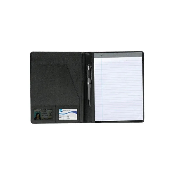 Perforated PVC padfolio with inside flap pocket, elastic pen loop, business... from ASI 68507 The Magnet Group / Perfect Line