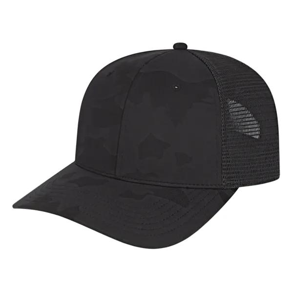 Medium profile six panel structured cap with a modified flat visor... from ASI 43792 Cap America Inc