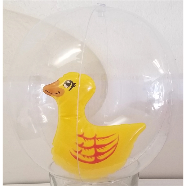 Inflatable clear beach ball with inflatable duck insert.... from ASI 57705 Goodview Industries Co Inc / Goodview Industries