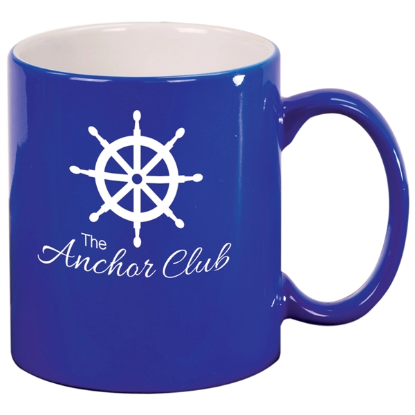 11 oz. ceramic mug that's glazed one color and painted another... from ASI 74601 Calico