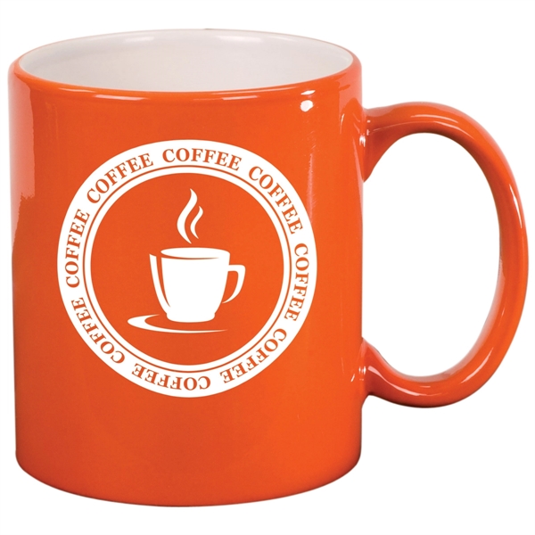 11 oz. ceramic mug that's glazed one color and painted another... from ASI 74601 Calico