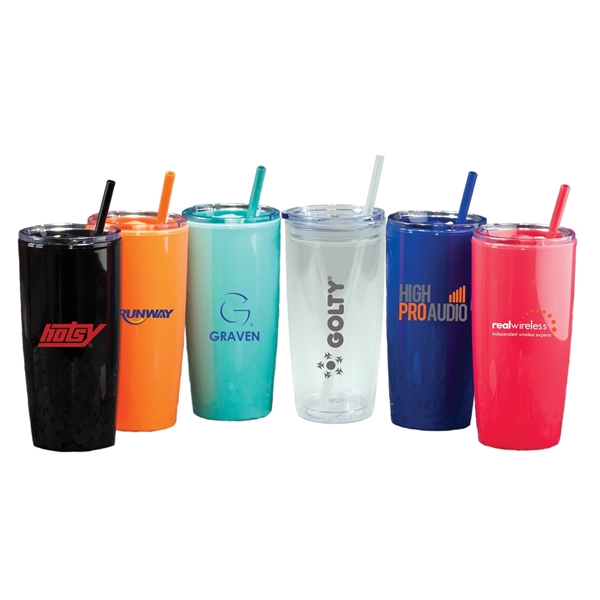 22 oz. tumbler with double wall insulation, acrylic slider lid and... from ASI 99030 Zipline / Zipline®