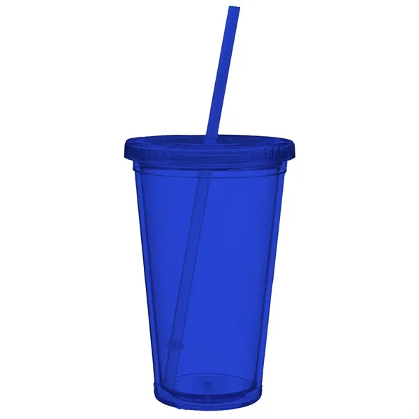 Double wall plastic 16 ounce tumbler with lid, straw and digital... from ASI 91880 Tranter Graphics Inc