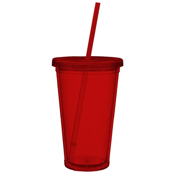 Double wall plastic 16 ounce tumbler with lid, straw and digital... from ASI 91880 Tranter Graphics Inc