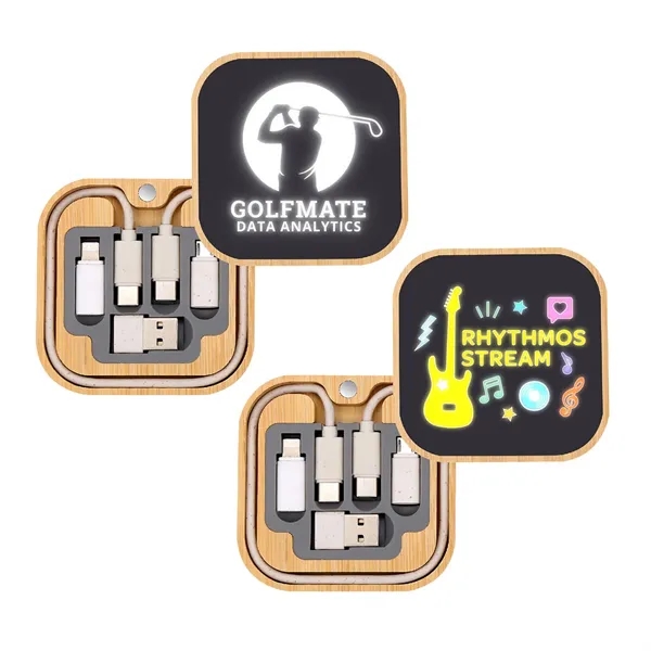 Square 15W wireless charger with a light up logo attached to... from ASI 90859 Tempo Industries Inc / Tempo Tempoline