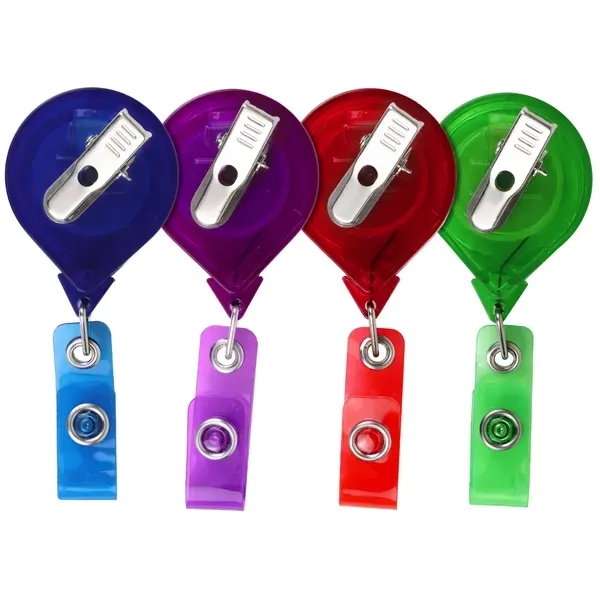 JUMBO Round retractable badge reel in translucent colors, alligator clip back,... from ASI 49470 DEVARA