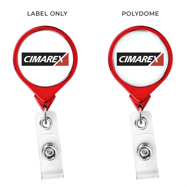 Color Chrome JUMBO Round retractable badge reel, bull dog clip back,... from ASI 49470 DEVARA