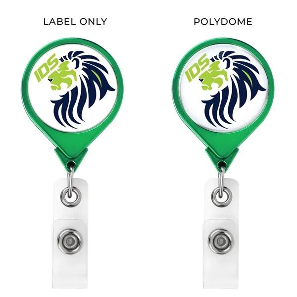 Color Chrome JUMBO Round retractable badge reel, bull dog clip back,... from ASI 49470 DEVARA