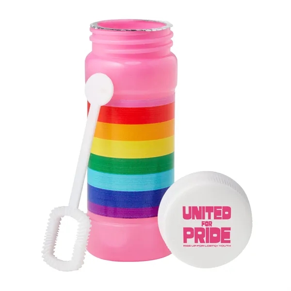 2 oz. bottle of bubbles with a vibrant rainbow colored label.... from ASI 63549 Jornik Manufacturing Corp / Jornik