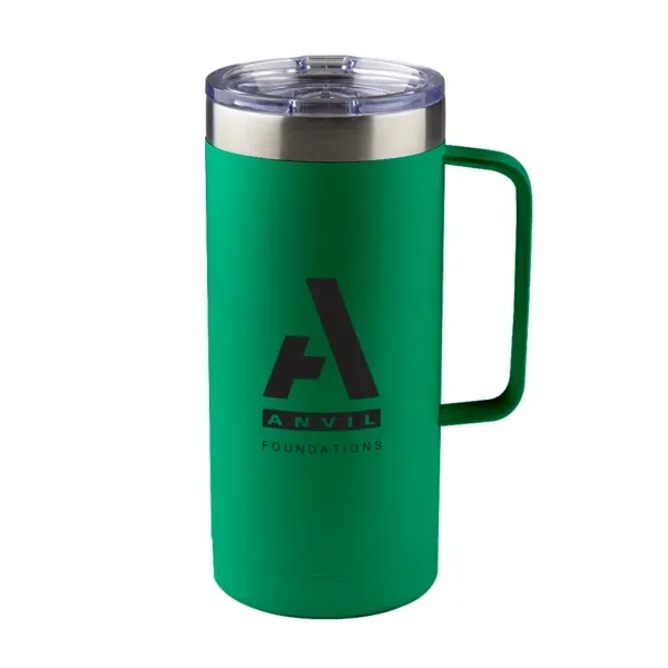 18-ounce double-wall vacuumed stainless steel tumbler with handle and clear slide-lock... from ASI 88060 Snugz/USA Inc / Sweda®