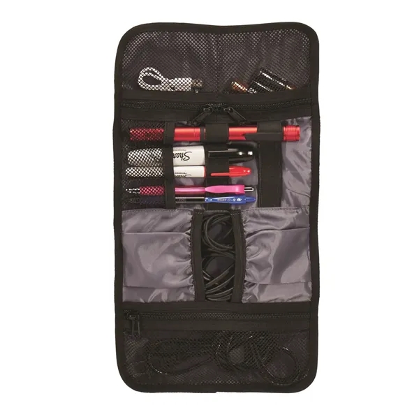 Water-repellent tech organizer with storage compartments and secure closure tabbed elastic... from ASI 68507 The Magnet Group / The Bag Factory®