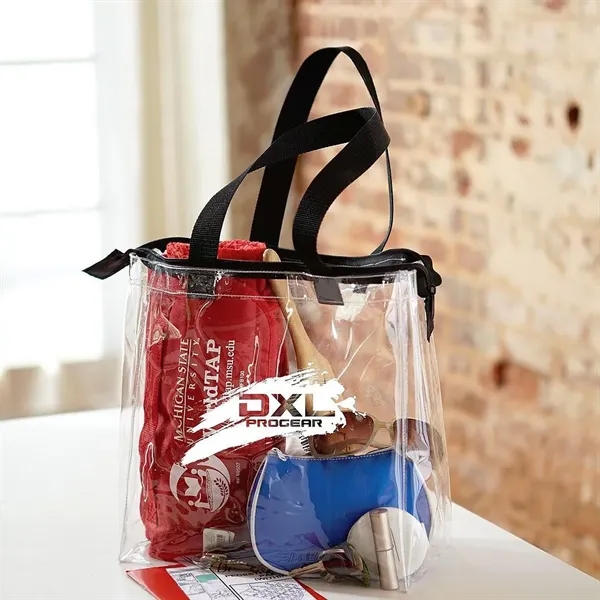 12" x 12" stadium tote bag made of clear PVC with... from ASI 68507 The Magnet Group / Perfect Line