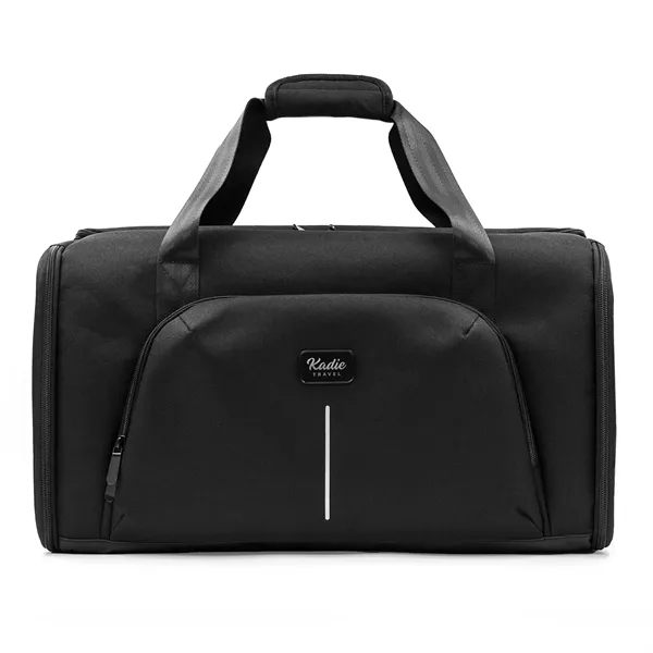 11" x 11.4375" x 20.5" black rPET duffel bag with foldable... from ASI 68507 The Magnet Group