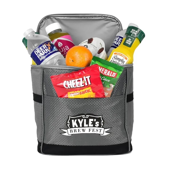 Iridescent ripstop material 6-pack cooler with front pocket and matching key-ring... from ASI 68507 The Magnet Group / The Bag Factory®