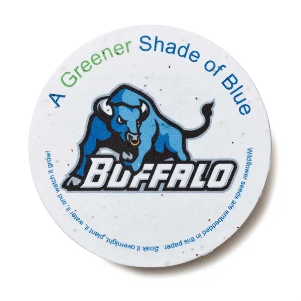 Seed paper coaster, 3.875" circle... from ASI 40646 Bloomin Promotions / Bloomin' Promotions™