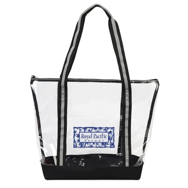 14" x 18" x 4.5" tote bag with clear body, black... from ASI 88060 Snugz/USA Inc