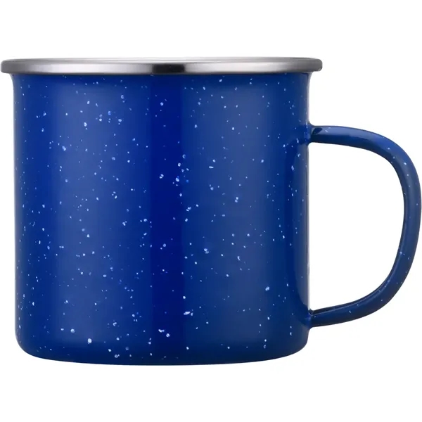 This enamel mug with a stainless steel rim is durable and... from ASI 55675 Galaxy Balloons Inc