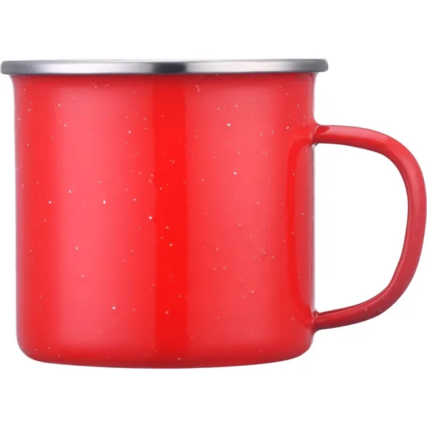 This enamel mug with a stainless steel rim is durable and... from ASI 55675 Galaxy Balloons Inc