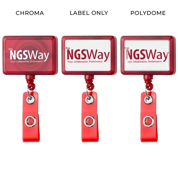 JUMBO rectangle retractable badge reel in translucent colors, alligator clip back... from ASI 49470 DEVARA