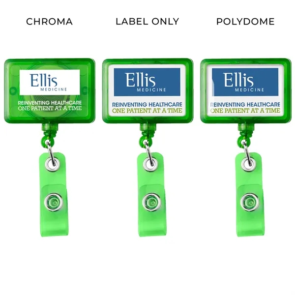 JUMBO rectangle retractable badge reel in translucent colors, alligator clip back... from ASI 49470 DEVARA