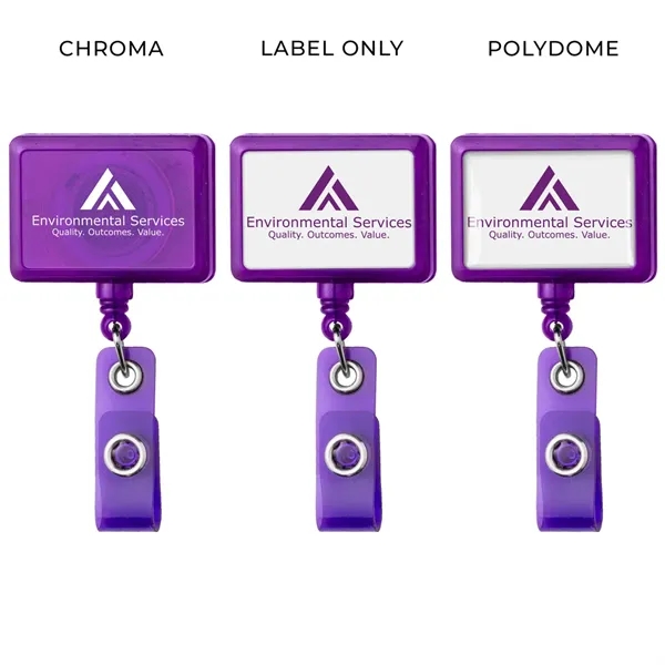 JUMBO rectangle retractable badge reel in translucent colors, alligator clip back... from ASI 49470 DEVARA