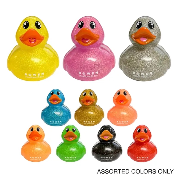 These glitter ducks are squeezable and float in water (not upright).... from ASI 52710 Lincoln Line