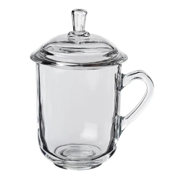 13 oz. Brisk Glass Coffee or Tea Mugs with Lids... from ASI 39552 BEL Promo