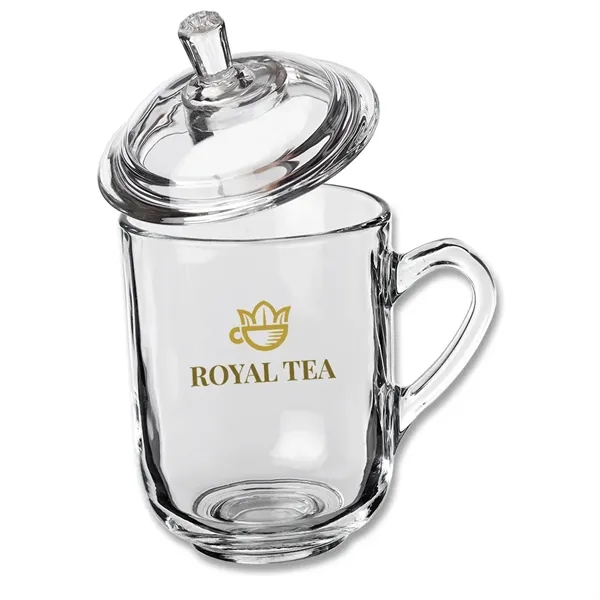 13 oz. Brisk Glass Coffee or Tea Mugs with Lids... from ASI 39552 BEL Promo