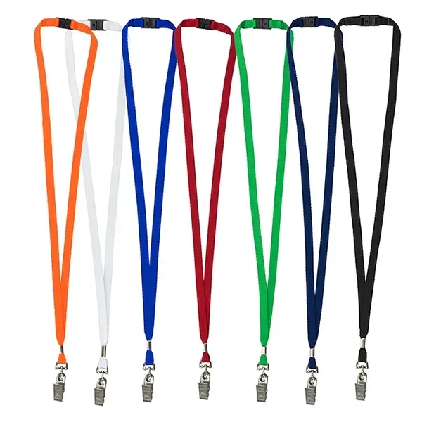Lanyard with breakaway safety release attachment - bulldog clip; sold blank.... from ASI 62660 Innovation Line