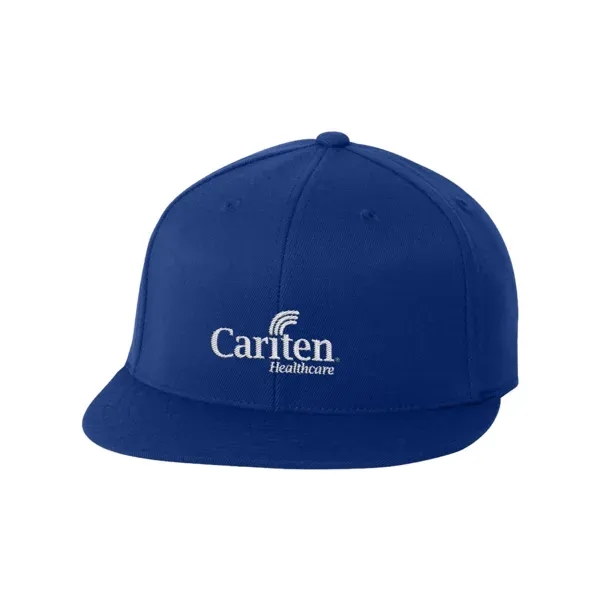 6 panel cap with fitted design, flat visor, hard buckram and... from ASI 88060 Snugz/USA Inc