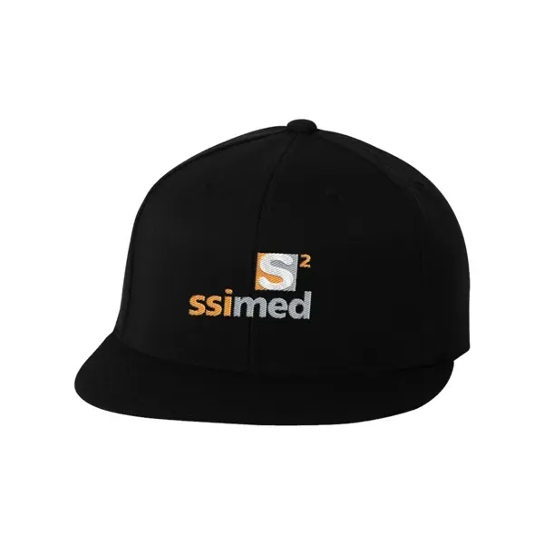 6 panel cap with fitted design, flat visor, hard buckram and... from ASI 88060 Snugz/USA Inc