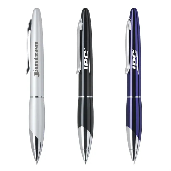 Solid brass twist-action ballpoint pen with a sleek, metallic color barrel... from ASI 68190 Lungsal / Lungsal