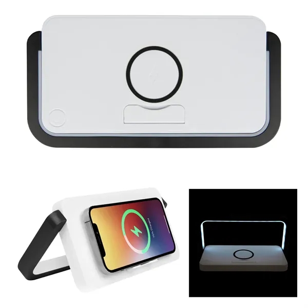 Desktop LED reading lamp and 10W wireless charger and adjustable phone... from ASI 61125 Hit Promotional Products / Hit®